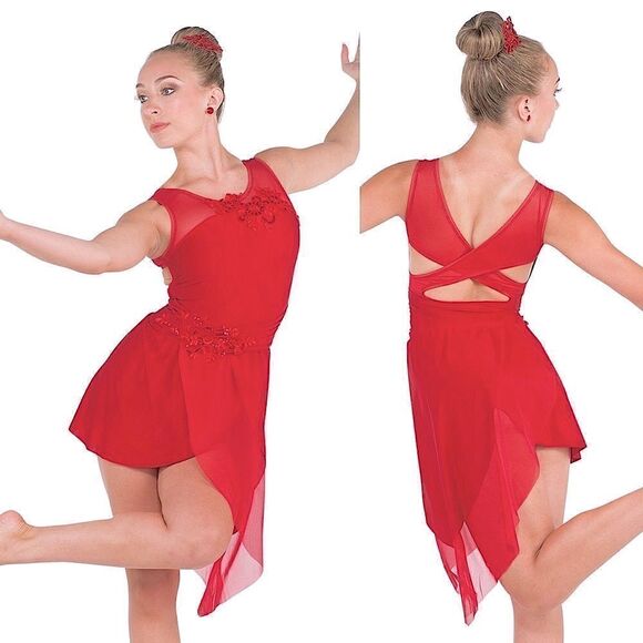 Red Dance costume 20609 We Both Know lyrical embellished MA-Medium adult - Picture 1 of 12